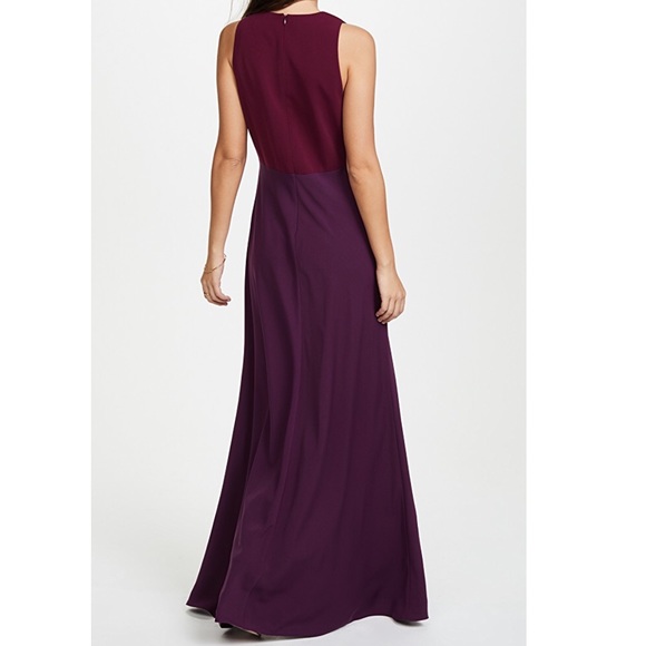 Jill Jill Stuart V-Neck Crepe Two Tone Gown Sz:10 - Picture 2 of 7